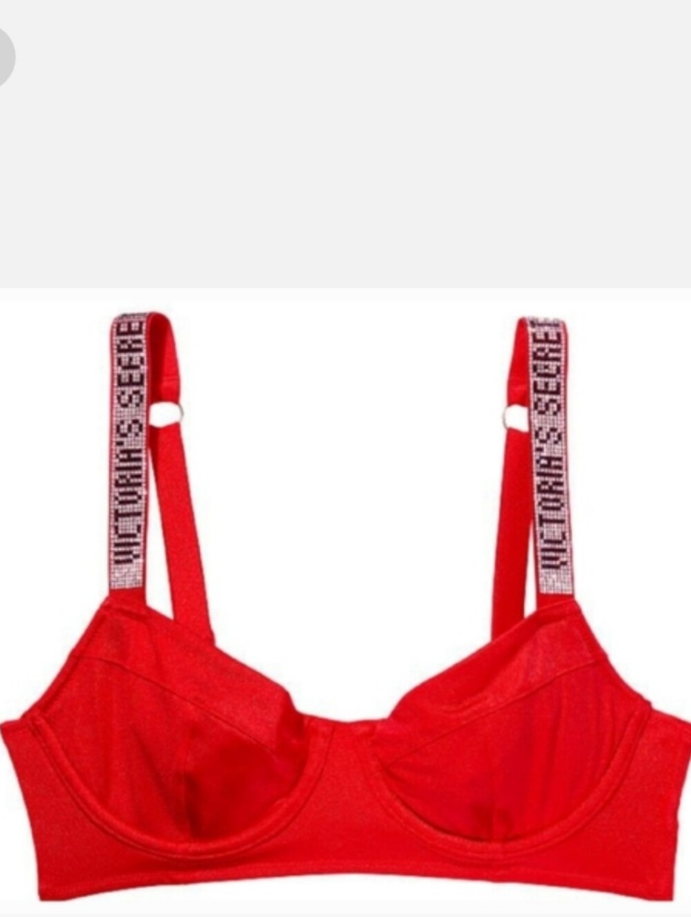 Victoria's secret shine strap wicked bikini swim top RED 34 D